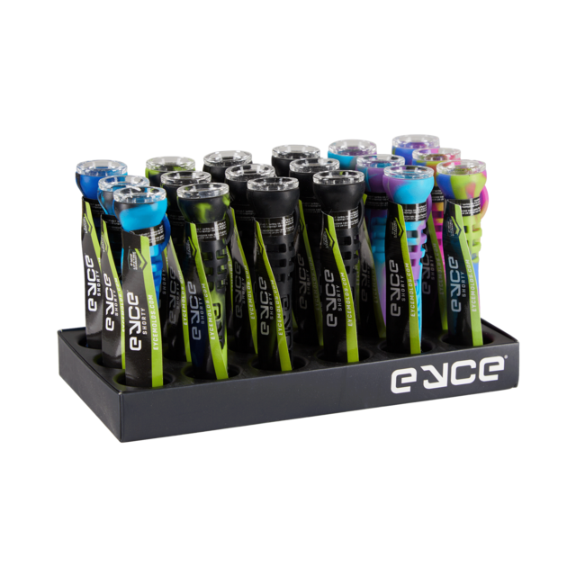 EYCE ORAFLEX SHORTY SILICONE & GLASS ONE-HITTER BOX OF 18