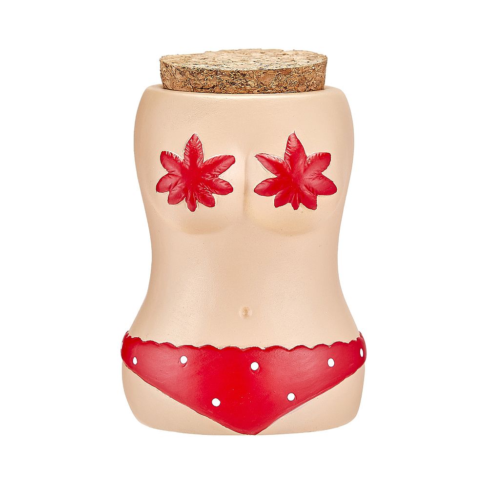 FASHIONCRAFT CERAMIC RED BIKINI STASH JAR #88079