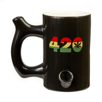 [FASH-05972] FASHIONCRAFT CERAMIC BLACK RASTA 420 MUG #82418