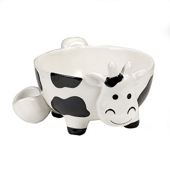[FASH-05976] FASHIONCRAFT CERAMIC COW BOWL #88104