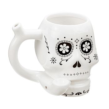 [FASH-06026] FASHIONCRAFT CERAMIC WHITE SKULL MUG #82477