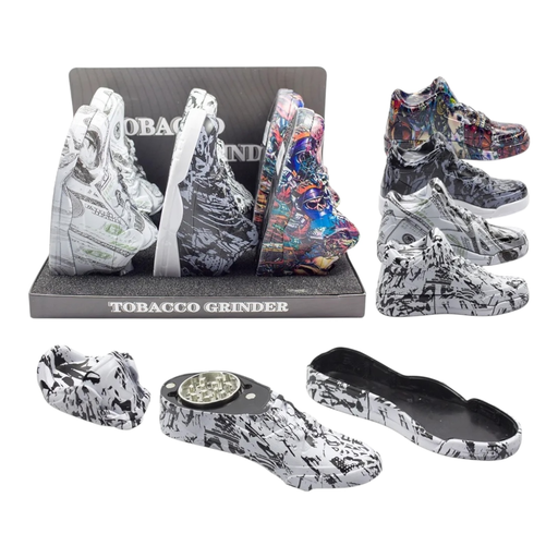 [GR335] TOBACCO GRINDER SNEAKER SHOE DESIGN 3 PARTS #GR355 BOX OF 6