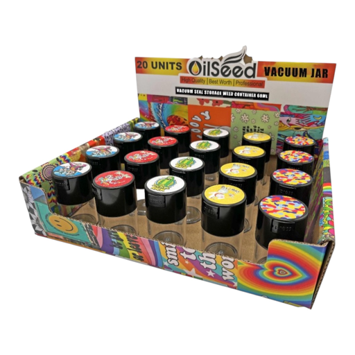 [Temp-HAM-003626] OILSEED VACUUM SEAL STORAGE CONTAINERS #D210 ASSORTED DESIGNS BOX OF 20