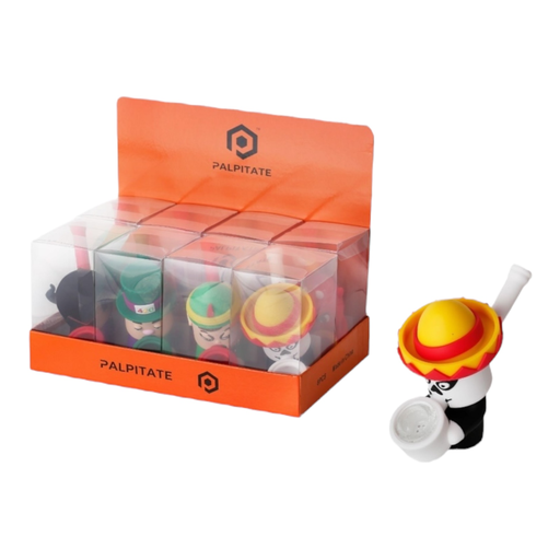 [Temp-HAM-003790] PALPITATE MIX CARTOON DESIGN SILICONE PIPES #PI-040 BOX OF 8