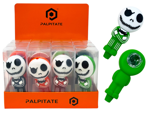 [Temp-HAM-003794] PALPITATE SKULL DESIGN SILICONE PIPES #PI-042 BOX OF 12