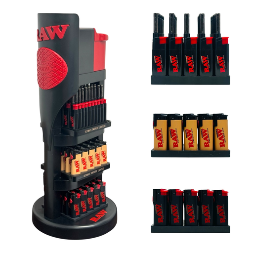[Temp-HAM-004084] RAW LIGHTERS SHOP ASSEMBLED LOADED DISPLAY 3 TRAYS