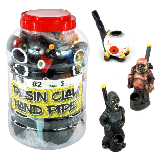 [Temp-HAM-004174] RESIN CLAY HAND PIPE #TO-PI-CLJ2 MIX DESIGN #2 24CT JAR