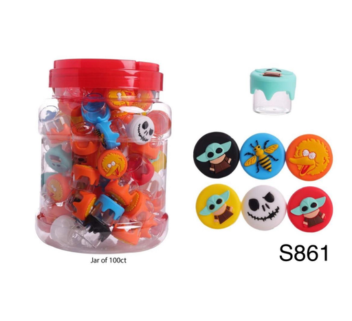 [Temp-HAM-004340] SILICONE OIL CONTAINERS 6ML MIX DESIGN 100CT JAR