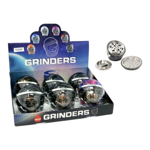 [Temp-HAM-004515] SPICE HERB GRINDER WITH 3D SKULL DESIGN ON TOP 4 PARTS #SW-2228 BOX OF 6