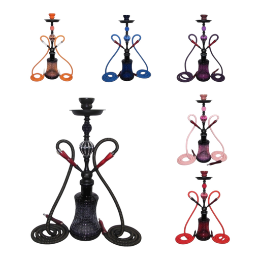 [Temp-HAM-004622] TANYA JUSTICE 2 HOSE HOOKAH TRAVELING CASE ASSORTED COLORS