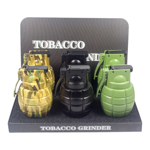 [Temp-HAM-004685] TOBACCO GRINDER GRENADE DESIGN 4 PARTS #GR346 BOX OF 6