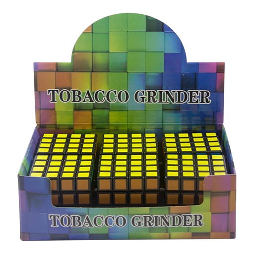 [Temp-HAM-004696] TOBACCO GRINDER RUBIK'S CUBE DESING 4 PARTS #GR219 BOX OF 6