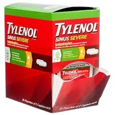 [Temp-HAM-004786] TYLENOL SINUS SEVERE ACETAMINOPHEN TABLETS 2CT BOX OF 25