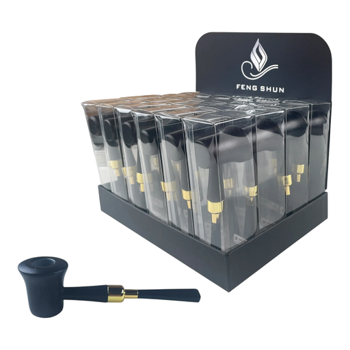 [Temp-HAM-005240] WOOD PIPE BLACK WITH GOLD HARDWARE #PIP22 BOX OF 24