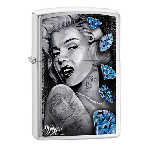 [Temp-HAM-005527] ZIPPO LIGHTER BLUE DIAMONDS DESIGN