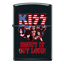 [Temp-HAM-005556] ZIPPO LIGHTER KISS BLACK SHOUT IT LOUD DESIGN