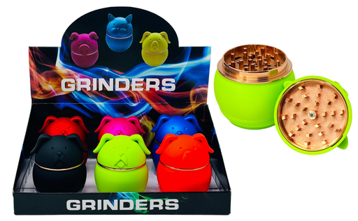 [TOBA-26674] TOBACCO GRINDER DOG DESIGN 4 PARTS #YJ-63001-3 BOX OF 6