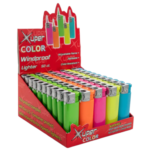 [XUPE-21533] XUPER COLOR WINDPROOF MINI TORCH LIGHTER BOX OF 50