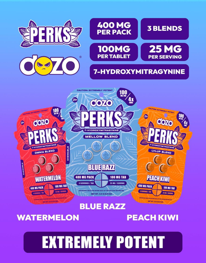 DOZO PERKS 400MG 7-HYDROXY KRATOM BLISTER CAPSULES 4CT