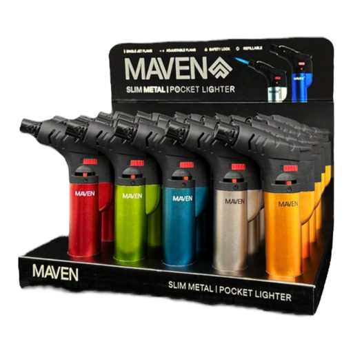 MAVEN SLIM POCKET TORCH LIGHTER BOX OF 20
