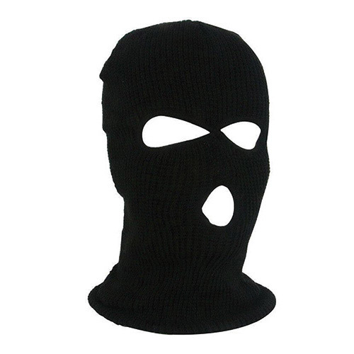 [6203011061570] 3 HOLES KNIT BLACK SKI MASK 12CT BAG
