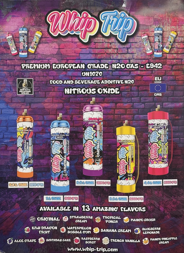 WHIP TRIP NITROUS OXIDE CREAM CHARGER 640G BOX OF 6