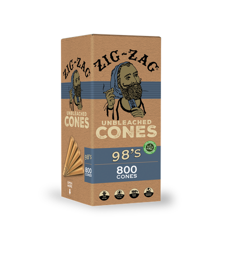 [INTREF05514] ZIG ZAG UNBLEACHED 98'S CONES 800CT