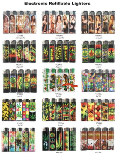 [ITM230620010221] DESIGN LIGHTERS ASSORTED BOX OF 50