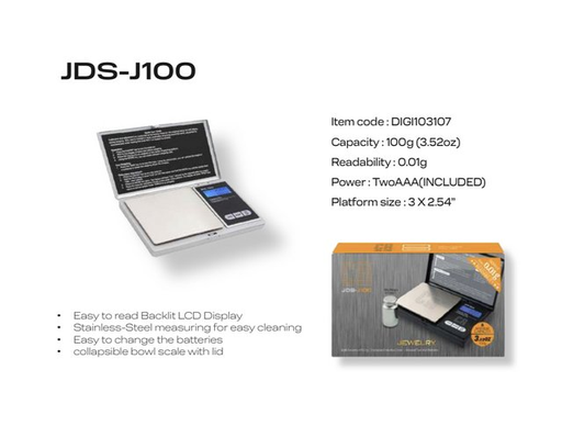 [ITM230620010326] CR JDS-J100 PORTABLE DIGITAL SCALE JEWELRY 100G X 0.01G