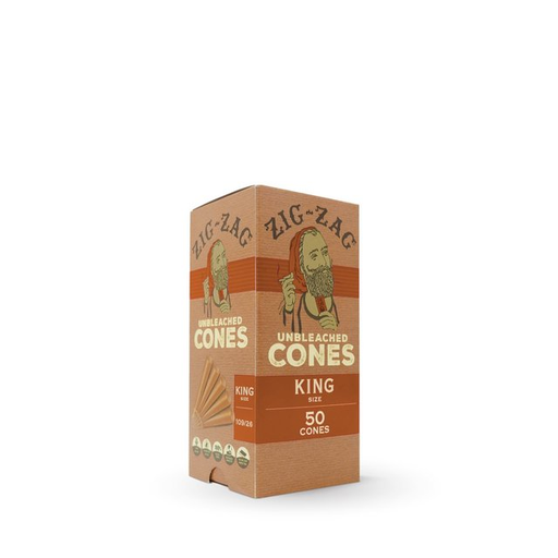 [ITM280421017681] ZIG ZAG KING SIZE UNBLEACHED CONES 50CT