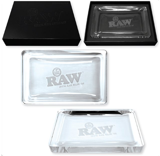 [ITM280820014124] RAW CRYSTAL GLASS ROLLING TRAY