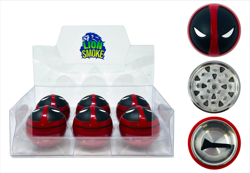 [LION-09197] LION SMOKE 3 PARTS TOBACCO GRINDER ZNG288 + ZNG294 BOX OF 6