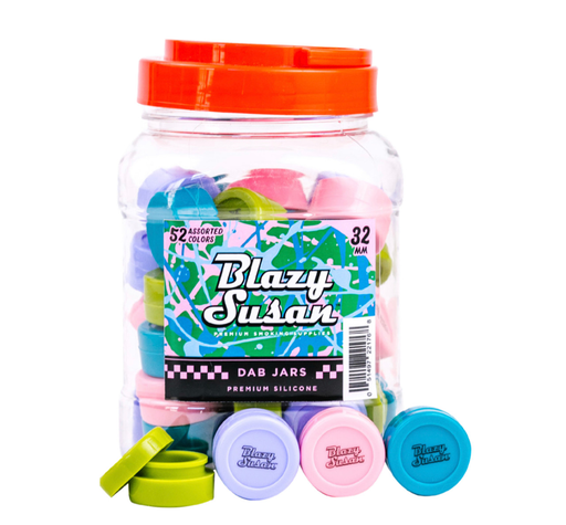 [BLAZ-17759] BLAZY SUSAN 32MM DAB JARS 52CT JAR ASSORTED COLORS