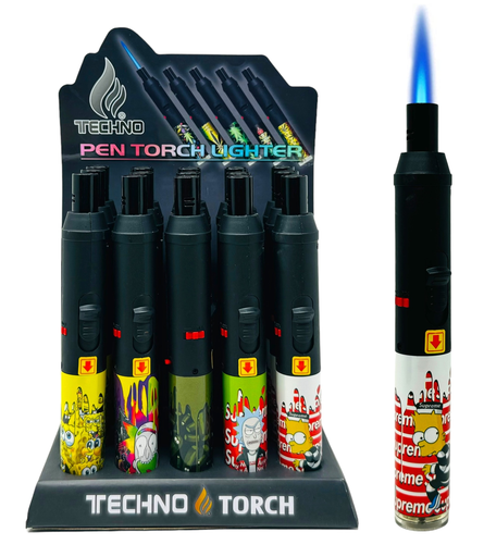 [TECH-19177] TECHNO TORCH #19132-DRIP1 SUPREME DESIGN PEN TORCH LIGHTERS BOX OF 15