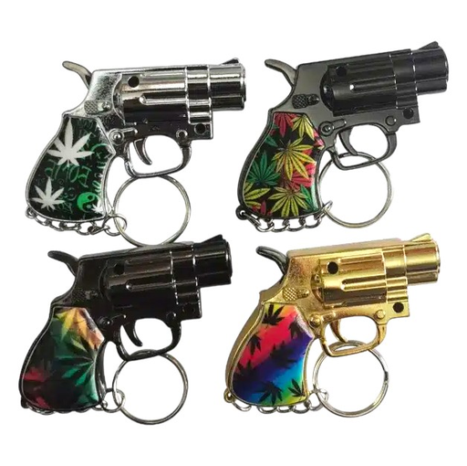 [TECH-19187] TECHNO TORCH #05918 REVOLVER LIGHTER W/ KEY RING ASSORTED DESIGNS BOX OF 12