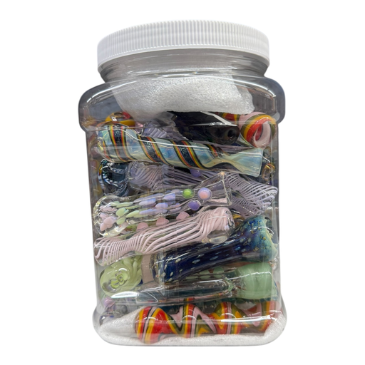 [Temp-HAM-000600] 3" DYCRO GLASS CHILLUM 40CT JAR #COD-5533