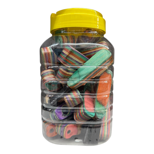 [Temp-HAM-000604] 4.5" WOOD TOBACCO PIPE 25CT JAR #COD-1110