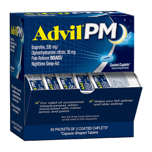 [Temp-HAM-000751] ADVIL PM IBUPROFEN PILLS 2CT BOX OF 50
