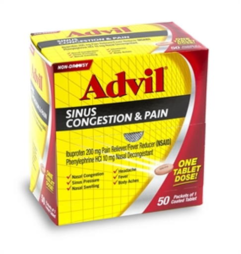 [Temp-HAM-000752] ADVIL SINUS CONGESTION & PAIN TABLET 1CT BOX OF 50