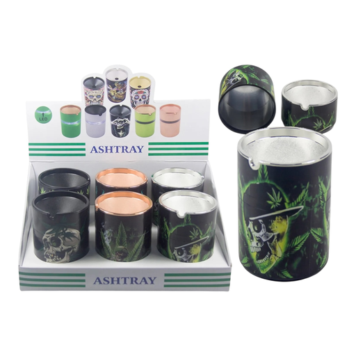 [Temp-HAM-000976] ASHTRAY CUP SKULL ASSORTMENT DESIGNS #ASHTRAY-CUP-SK BOX OF 6