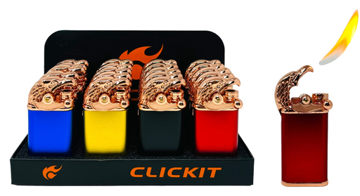 [CLIC-20209] CLICKIT EAGLE 2 IN 1 TORCH & FLAME LIGHTER GH-7266-1Y BOX OF 20