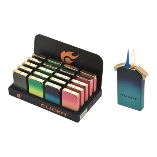 [Temp-HAM-001389] CLICKIT 2 IN 1 TORCH & FLAME LIGHTER #GH-7411 BOX OF 20