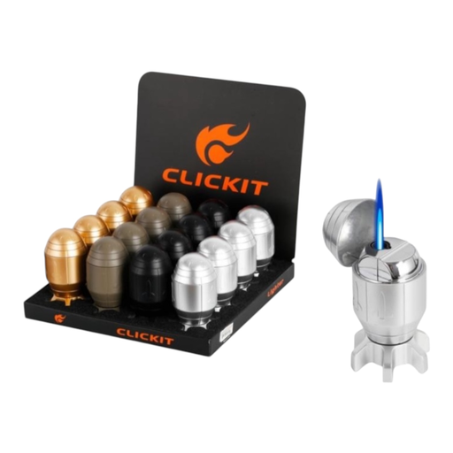 [Temp-HAM-001390] CLICKIT ATOMIC BOMB TORCH LIGHTER #GH-8152 BOX OF 16