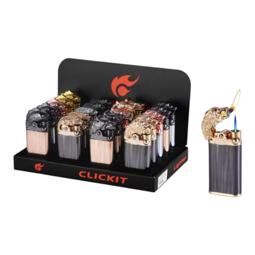 [Temp-HAM-001396] CLICKIT EAGLE TORCH & FLAME LIGHTER #GH-6262 BOX OF 20