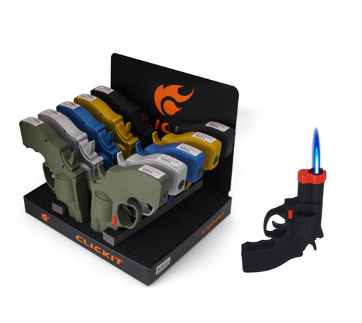 [Temp-HAM-001402] CLICKIT LARGE RUGGER REVOLVER GUN TORCH LIGHTER #GH-5919 BOX OF 10