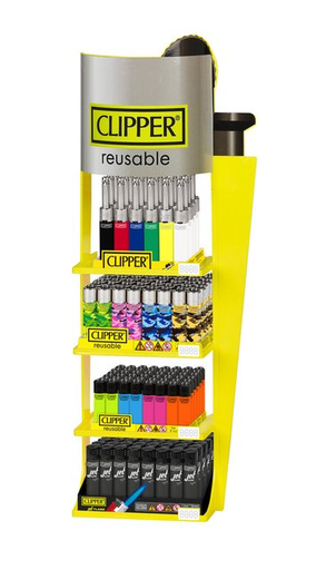 [Temp-HAM-001424] CLIPPER LIGHTER 4 TIER MIXED DISPLAY OF 168