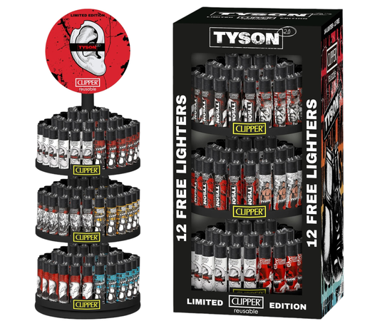 [Temp-HAM-001436] CLIPPER X TYSON 2.0 3 TIER CAROUSEL LIGHTER DISPLAY OF 144
