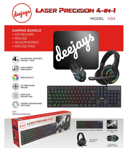 [Temp-HAM-001563] DEEJAYS GAMING BUNDLE 4 IN 1 LASER PRECISION
