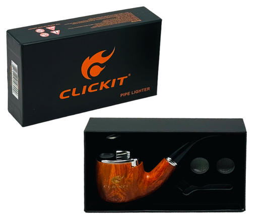 [CLIC-21091] CLICKIT WOODEN PIPE LIGHTER GH-10899