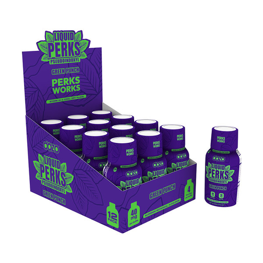 [Temp-HAM-001697] DOZO LIQUID PERKS 40MG PSEUDOINDOXYL KRATOM SHOTS BOX OF 12